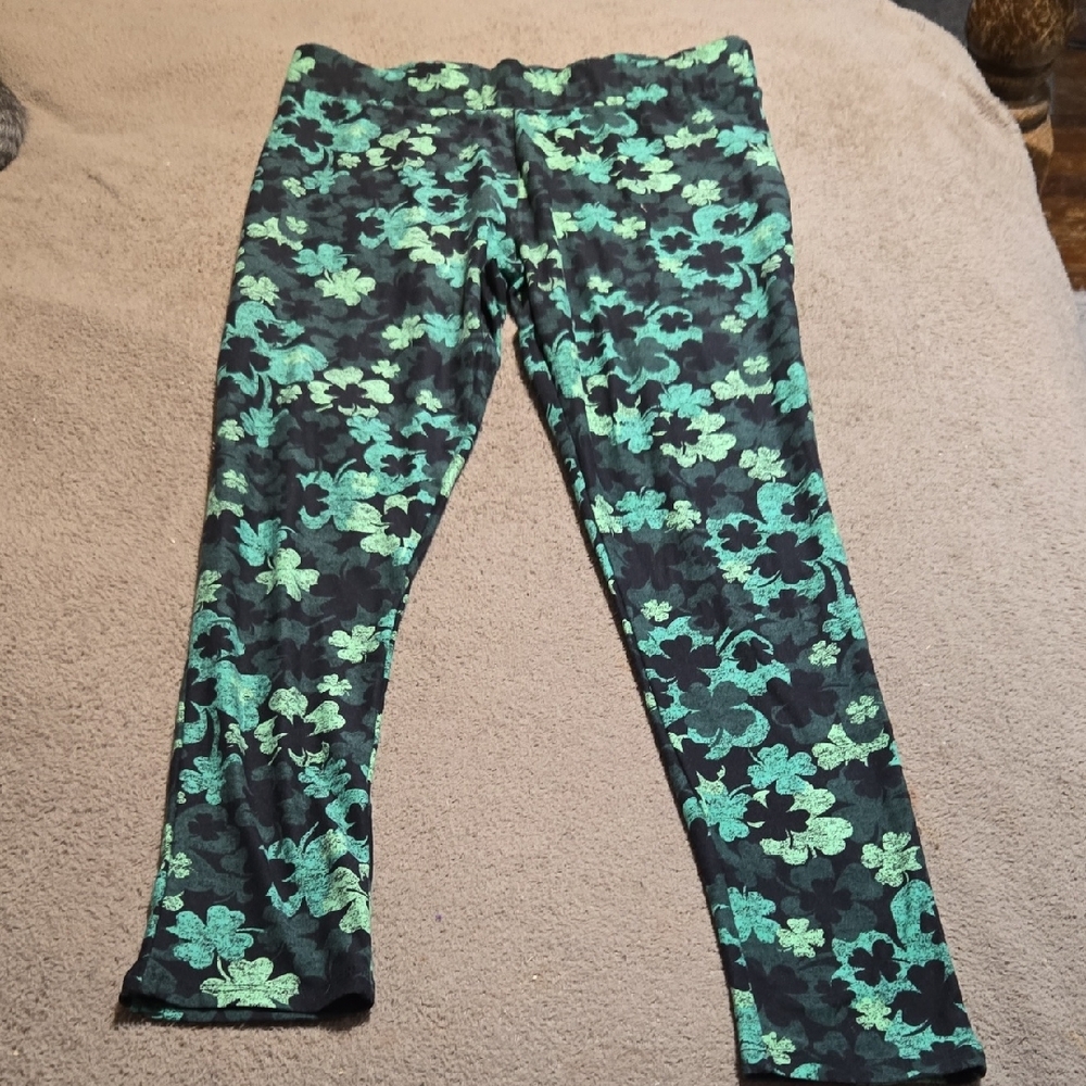 SP2 EUC Full Length Legging Sz L/XL Wide Band Pull-on Clovers Stretchy Soft - Picture 4 of 8